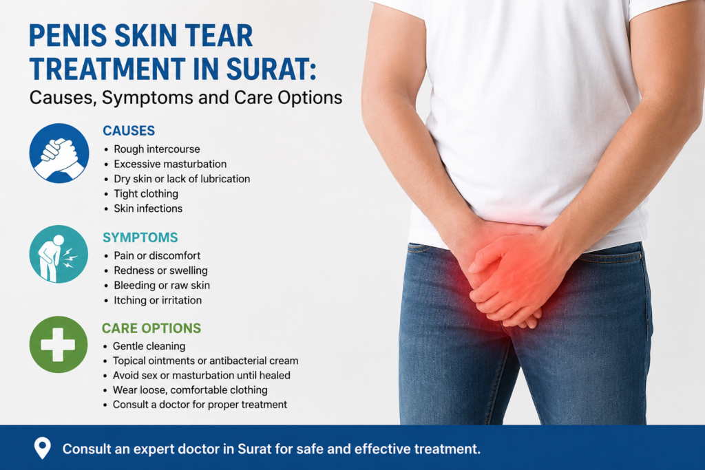 penis skin tear treatment