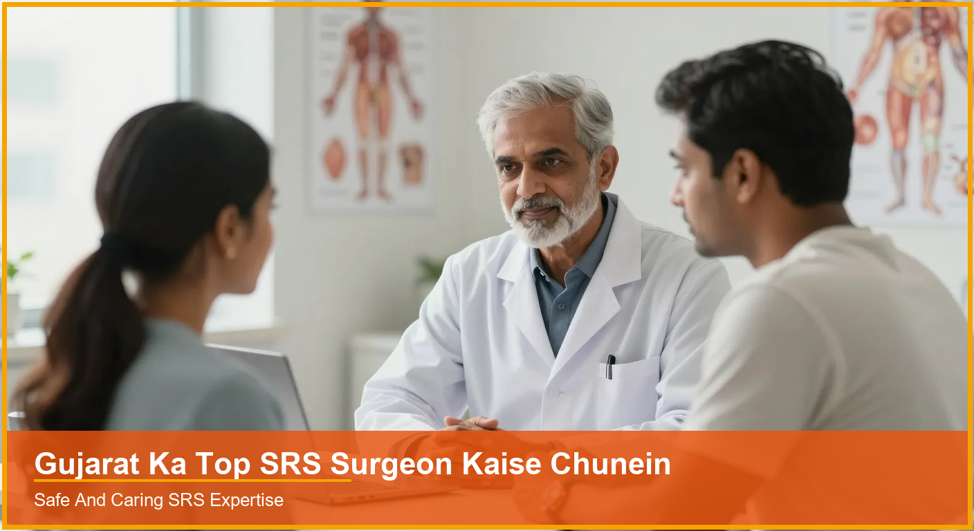 Gujarat Ka Top SRS Surgeon Kaise Chunein Caring Indian plastic surgeon counselling a patient about gender confirmation surgery in a clinic